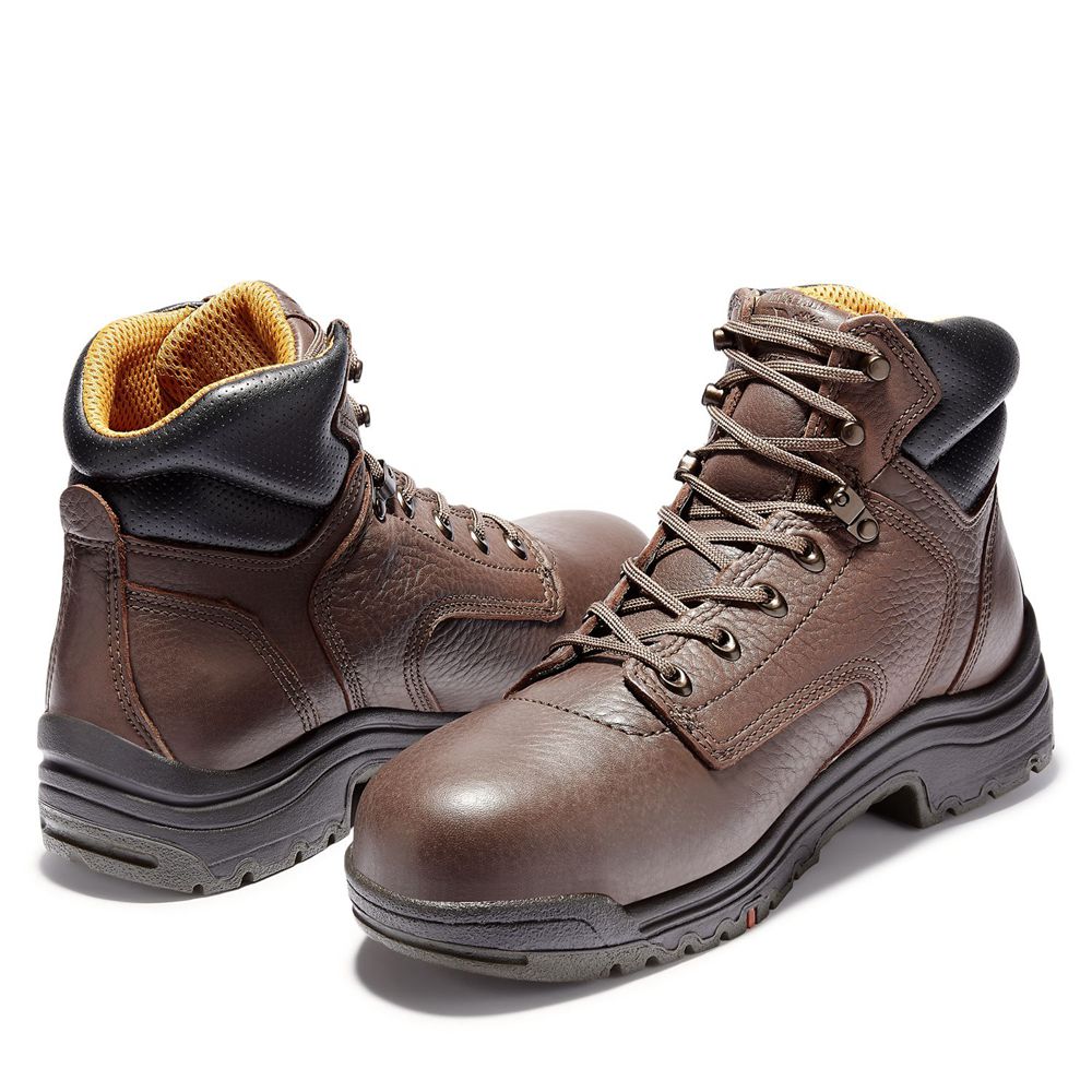 Timberland Mens Work Boots PRO® TiTAN® 6\" Alloy Toe - Brown - India YF1057263